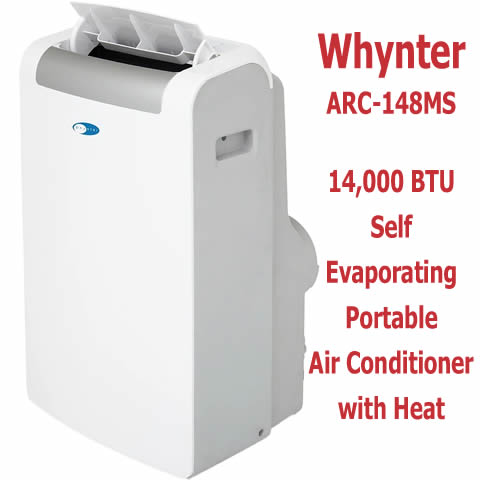 whynter arc-148ms 14,000 btu self evaporating portable air conditioner with heat review